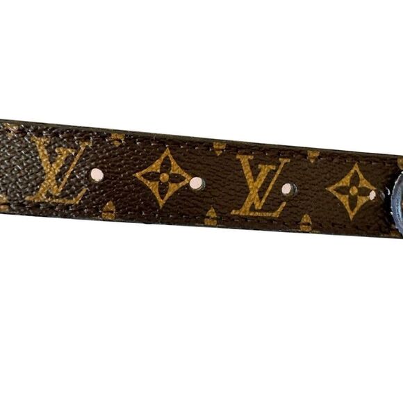 Louis Vuitton Monogram  LV Iconic Gold IV Initials Buckle  Leather Belt One Size - Picture 3 of 14